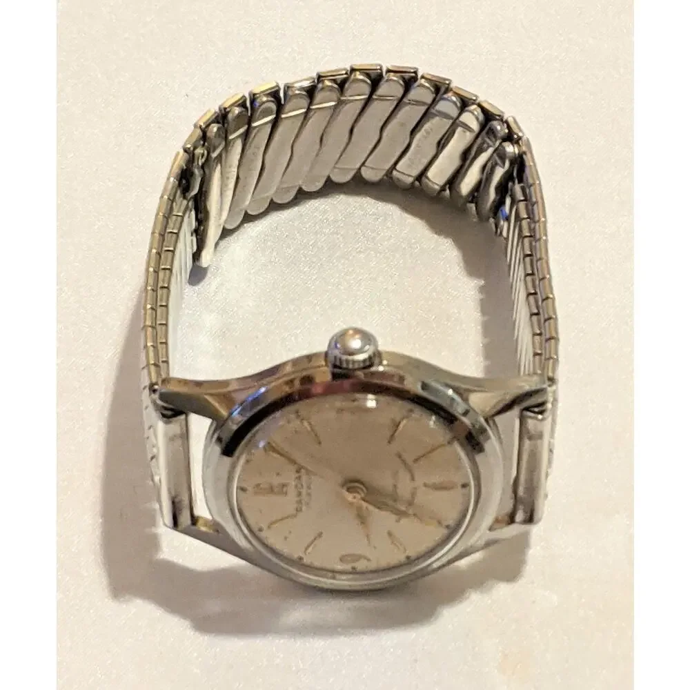 Vintage Pandan Mens Incabloc Mechanical Watch Swiss 17 Jewels Stainless Running